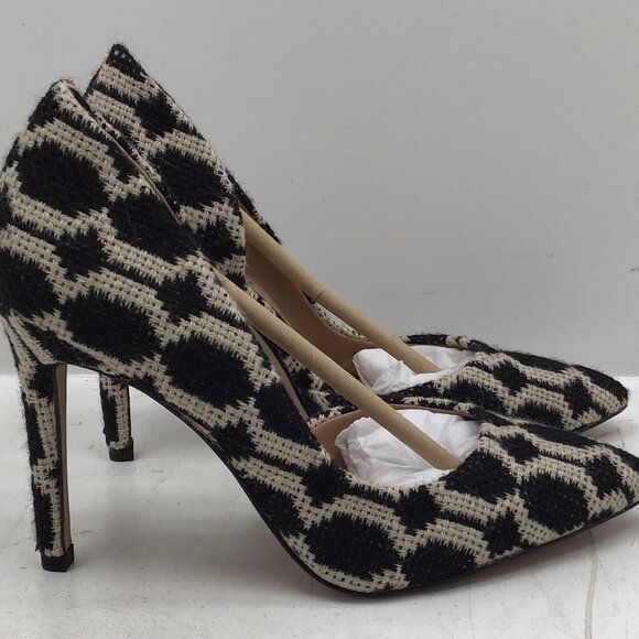 Jessica Simpson Women’s Praylee Geo Print Tapestry Heels Black & White - Picture 5 of 7